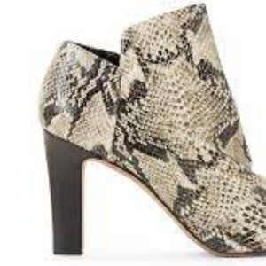 FRANCO SARTO ROCK KORA SNAKESKIN Booties 3 1/2 inch Heel SZ 8 1/2 Medium NWOT